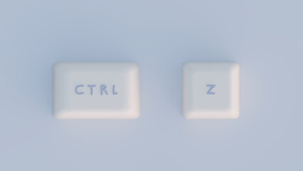 Fototapeta premium Ctrl z shortcut button, keyboard, undo, backward, regret concept image 