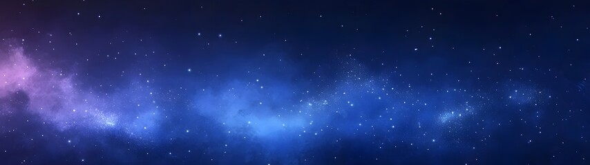 Fototapeta premium A stunning cosmic landscape showcasing a vibrant galaxy filled with countless stars, featuring hues of deep blue and purple, evoking a sense of wonder and infinity.