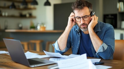 Frustrated Man Handling Insurance Claim Process