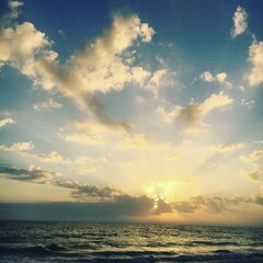 Sunset over the ocean