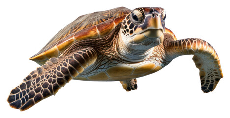 Obraz premium PNG Sea turtle swimming reptile animal white background.