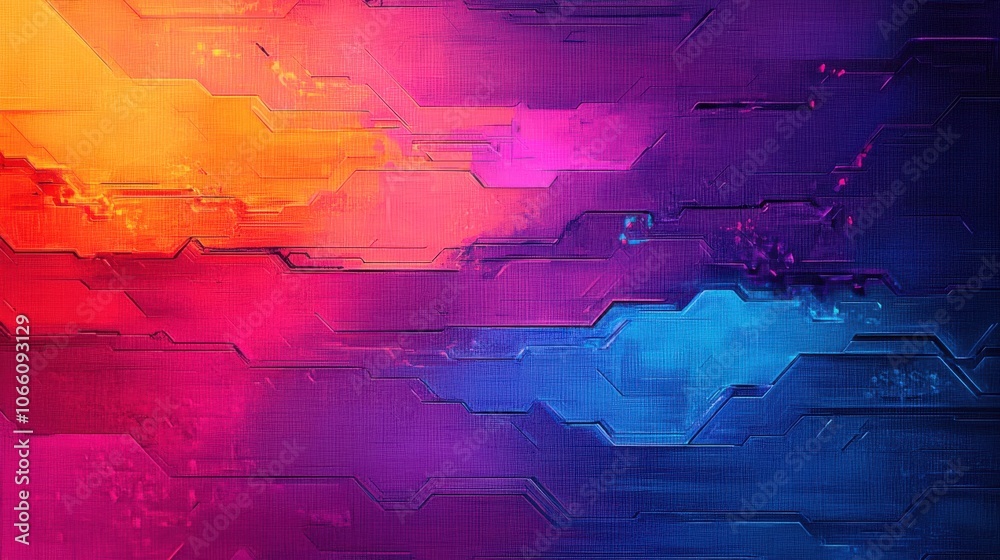 Poster abstract quantum computer components in futuristic design