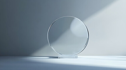 Empty acrylic award design mockup, blank glass trophy mockup, Template for a transparent crystal prize plate