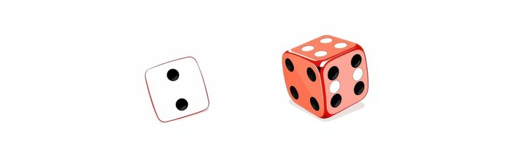 Vector illustration of dice with numbers on a white background, numbers, luck