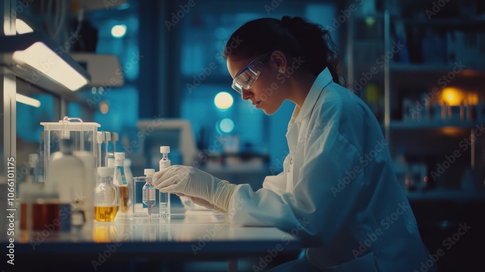 Aufkleber a scientist examining a sample in a laboratory