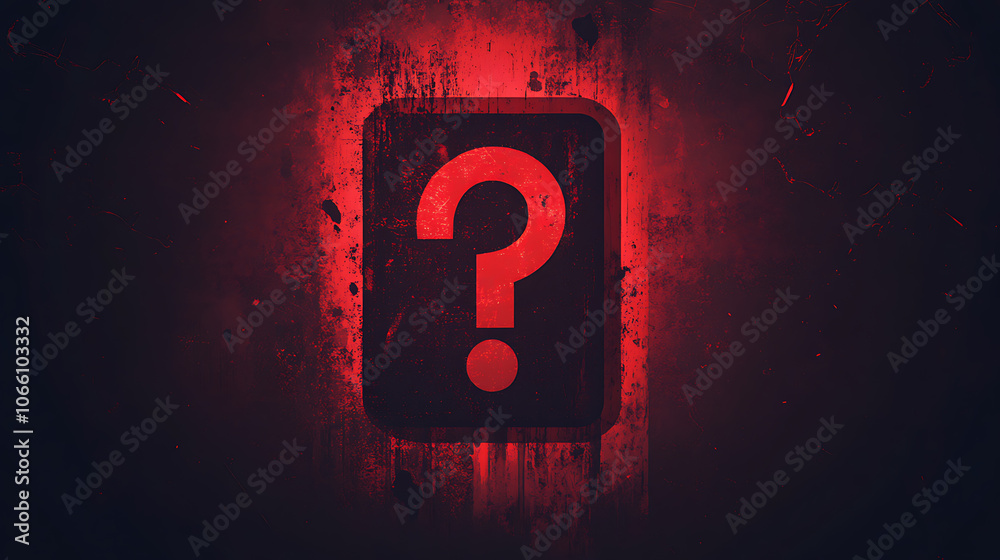 Fototapete Concept of hacking illustrated with a caution sign showing an exclamation mark on a dark red background, highlighting security awareness