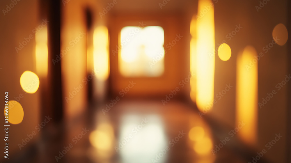 Aufkleber Blur inside building with bokeh light background