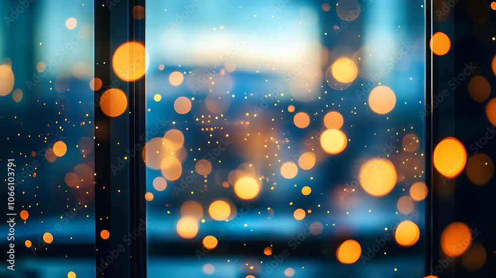 Aufkleber blur inside building with bokeh light background