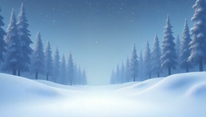 Obraz premium winter landscape with trees and snow, new year holiday background - empty place for text.