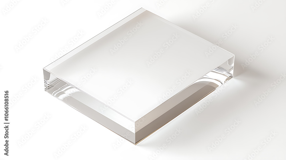 Aufkleber A top-view image of a blank acrylic block set against a white background