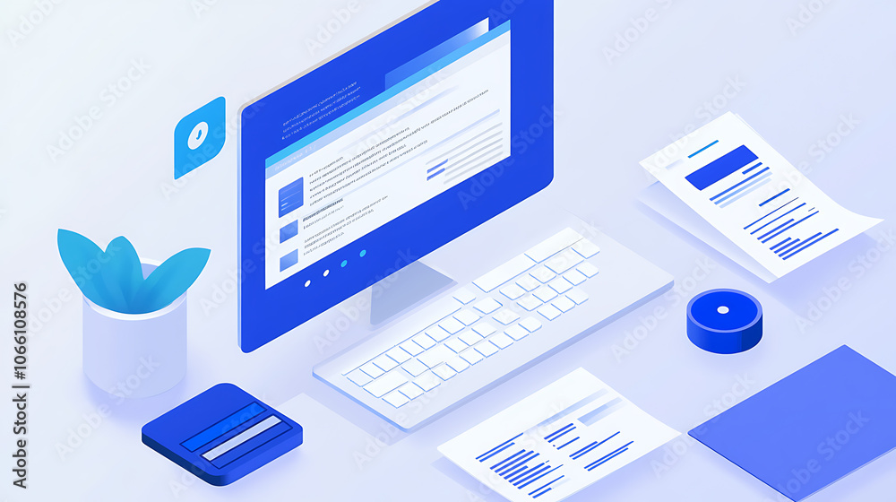 Poster A software platform for digital invoices and online statements, streamlining electronic financial documentation