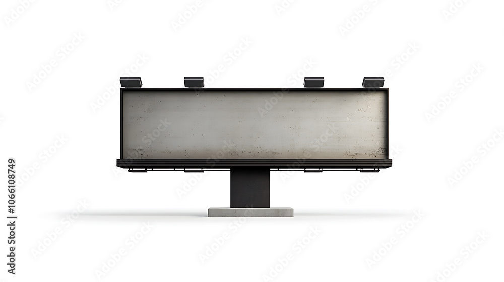 Poster a realistic empty billboard isolated on a white background, serving as a template for large-format o