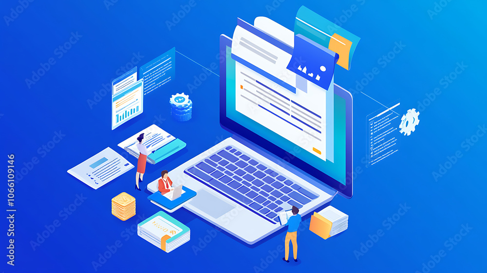 Poster A software platform for digital invoices and online statements, streamlining electronic financial documentation