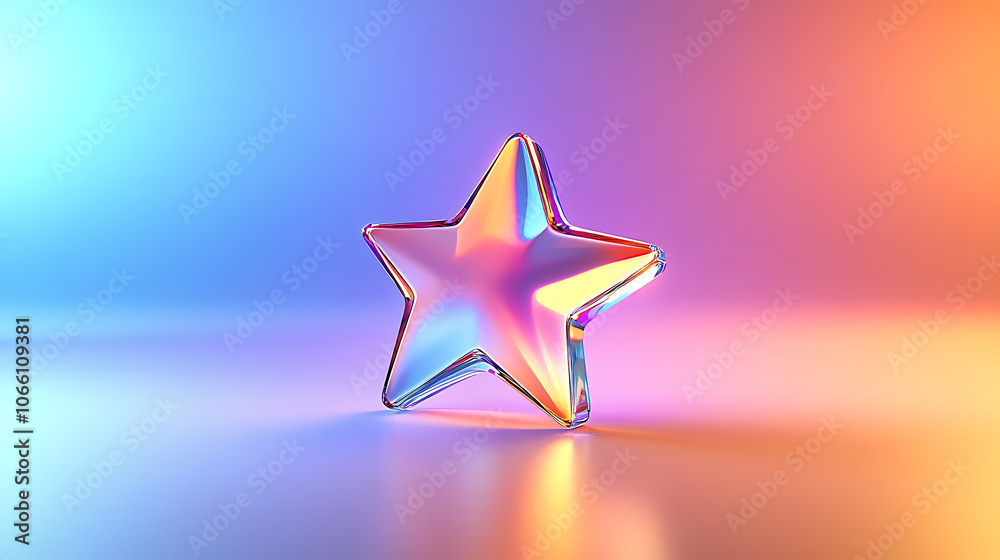 Aufkleber a 3d rendering of a star icon with a colorful gradient, suitable for graphic design, ui/ux, presenta