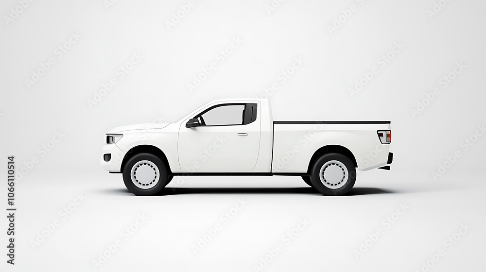 Aufkleber sleek white pickup truck showcased in a minimalist studio setting clean lines and modern design emph