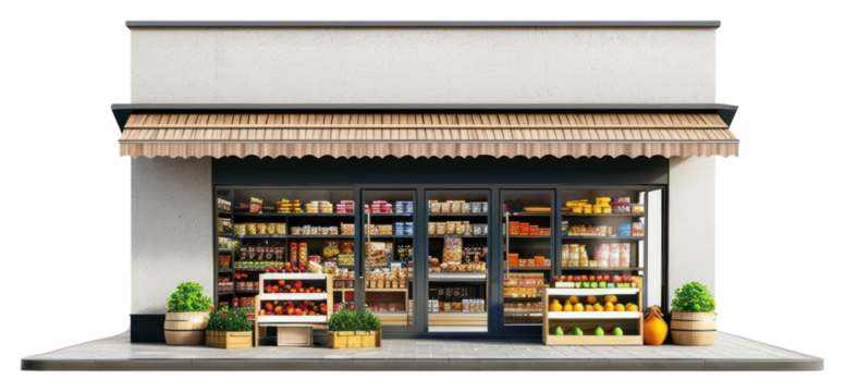 PNG  Grocery store architecture building kiosk.