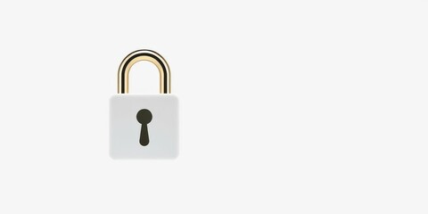 Fototapeta premium A shiny gold master key standing out against a clean white background, object, white