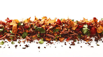 Obraz premium mouthwatering culinary art closeup of tacos al pastor vibrant ingredients textured meat fresh cilantro isolated on crisp white background