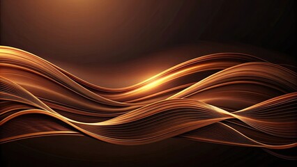 Fototapeta premium Abstract dark background with brown wavy lines, abstract, dark, background, brown, wavy, lines, texture, pattern, design