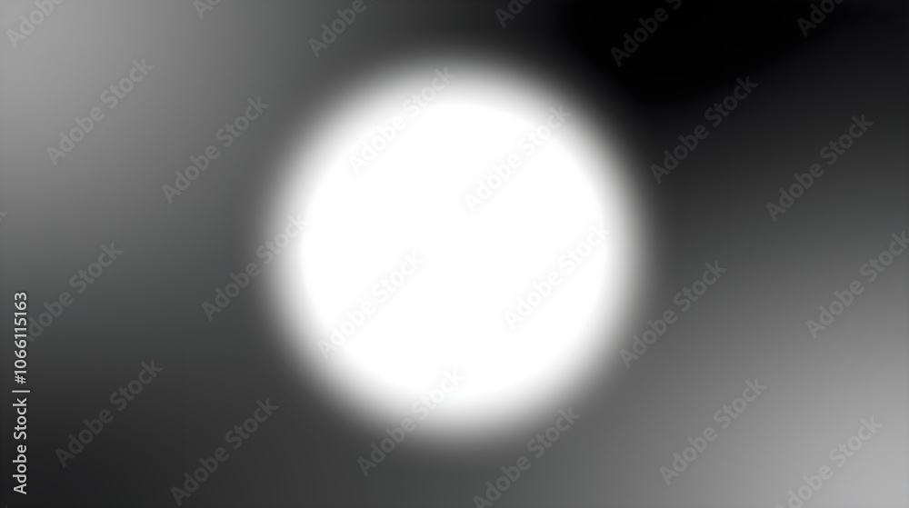 Wall mural empty white circle on black and gray gradient background, creating a sense of depth and contrast
