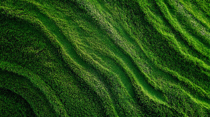Fototapeta premium Lawn grass texture background, Top view from drone