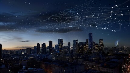 Obraz premium Digital background of urban interconnection technology