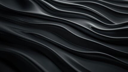 Obraz premium Abstract black waves creating a fluid texture