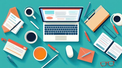 Online education courses offering flexible learning options for those seeking professional development. Illustrations