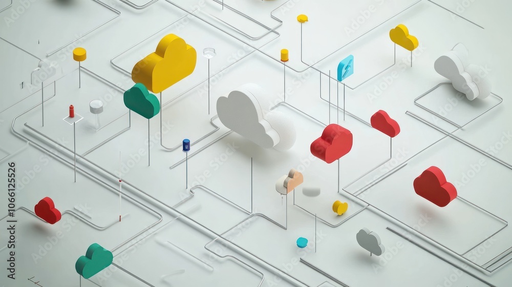 Poster Abstract 3D Cloud Computing Network with Colored Shapes and Wires