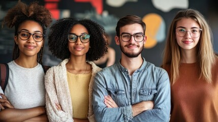 Obraz premium Group Portrait of Diverse Students