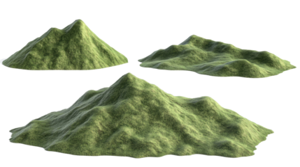 Realistic Green Hill Landscapes Collection for Design Projects Generative AI