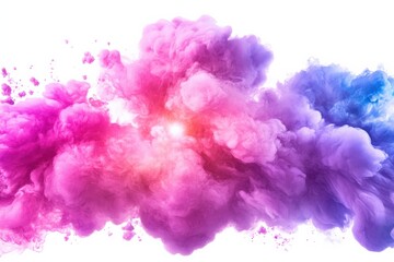 Obraz premium Colorful smoke explosion on a white background