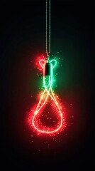 Colorful sparkly neon light decoration on a dark background