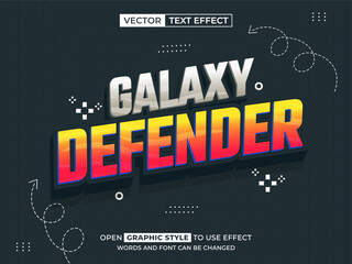 galaxy defender editable text, font effect, 3d text for title