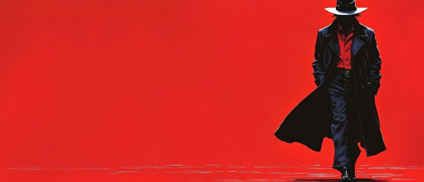 Western Noir Art, Mysterious Man, Film Poster Style