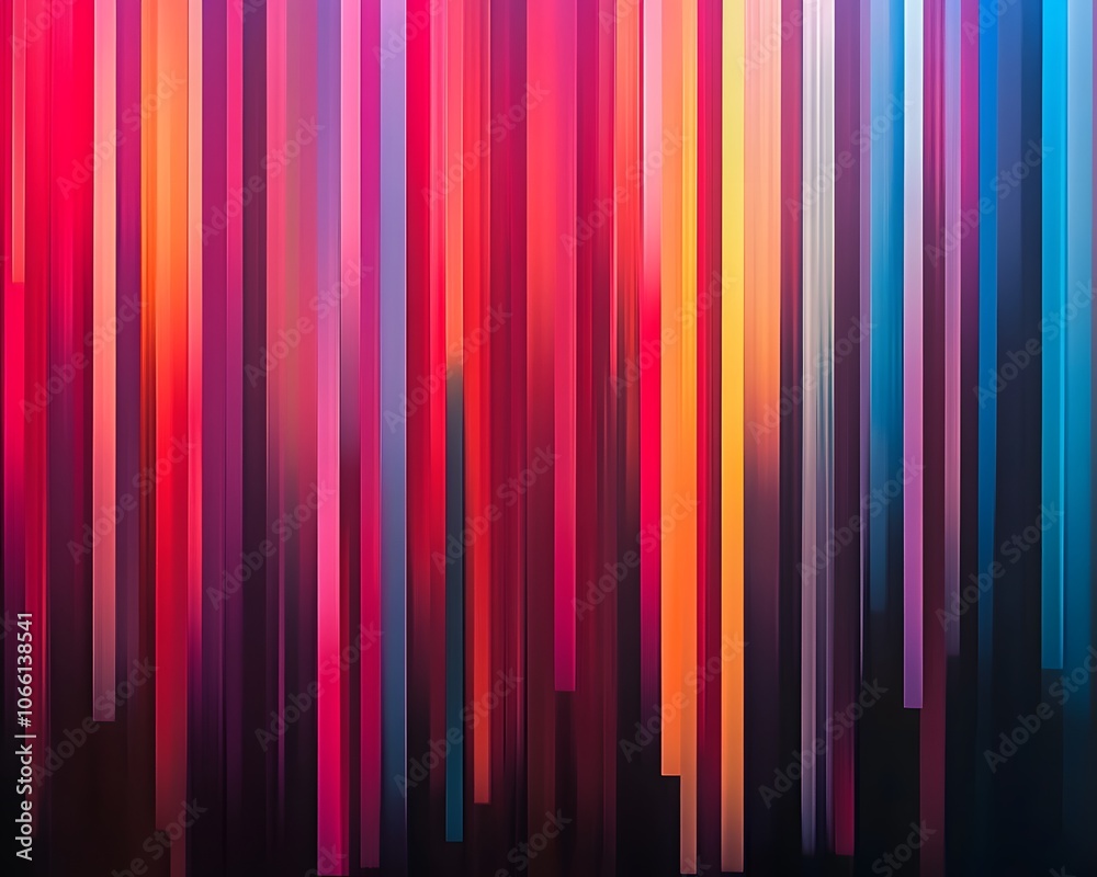 Poster vibrant abstract background with vertical lines in bright colors, creating a striking visual display