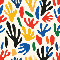 Fototapeta premium Multicolor Hand-Drawn Coral Pattern on White Background