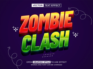 zombie clash editable text, font effect, 3d text for title
