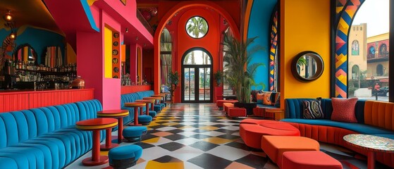 Fototapeta premium Vibrant Interior Design, Artistic Space