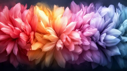 Obraz premium Abstract Colorful Flower Petals Background Soft Pastel Floral Design