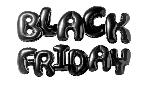 black friday balloon 3d render logo background white	