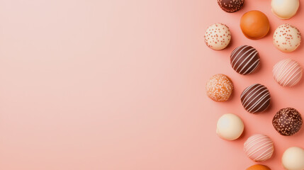 Chocolate Truffles on Soft Gradient Background