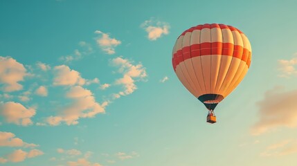 Obraz premium A hot air balloon in the sky, hypermaximalist, advertising photography, hyper realistic, fine detail,