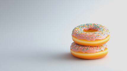 Colorful Donuts on a Smooth Gradient Background