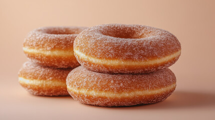 Fresh Donuts on Smooth Gradient Background