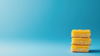 Fototapeta premium Fresh Lemon Bars on Smooth Gradient Background