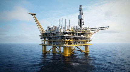 Offshore Oil Platform in the Ocean.