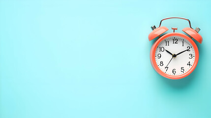 Orange Alarm Clock on a Turquoise Background, time, timer, minute, second, hour