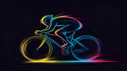 Fototapeta premium Cyclist in Motion, bicycle, bike, cycling, speed, blur