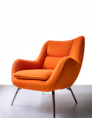 Naklejka premium orange modern lounge armchair isolated white